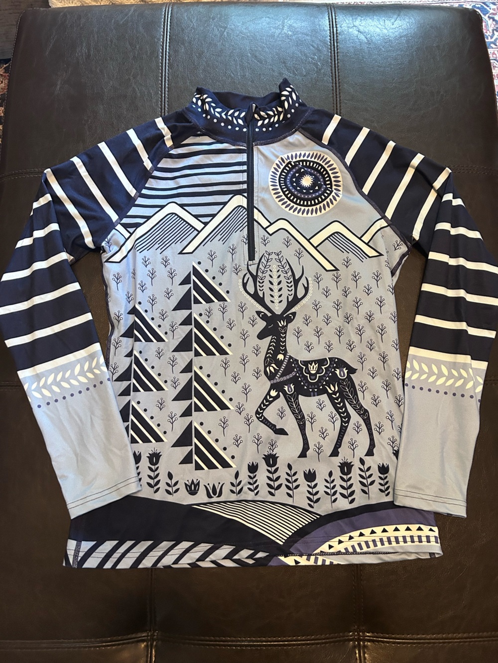 Krimson Klover Martina Lightweight Baselayer Nordic Top Women's Small Blue EUC!